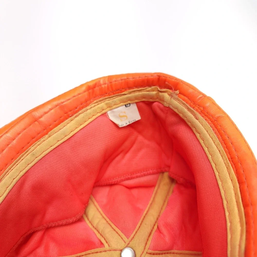 Vintage YA Small Jones Style Hunting Bucket‎ Hat Orange Vinal Faded